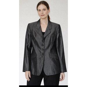 New Vertigo Paris Shimmering Black Career Jacket Blazer - Made in France